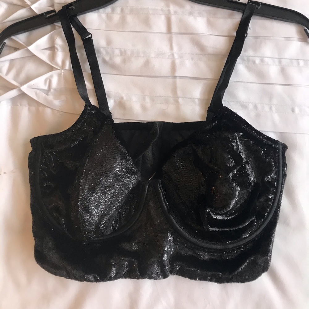 Victoria secret sparkly black corset.